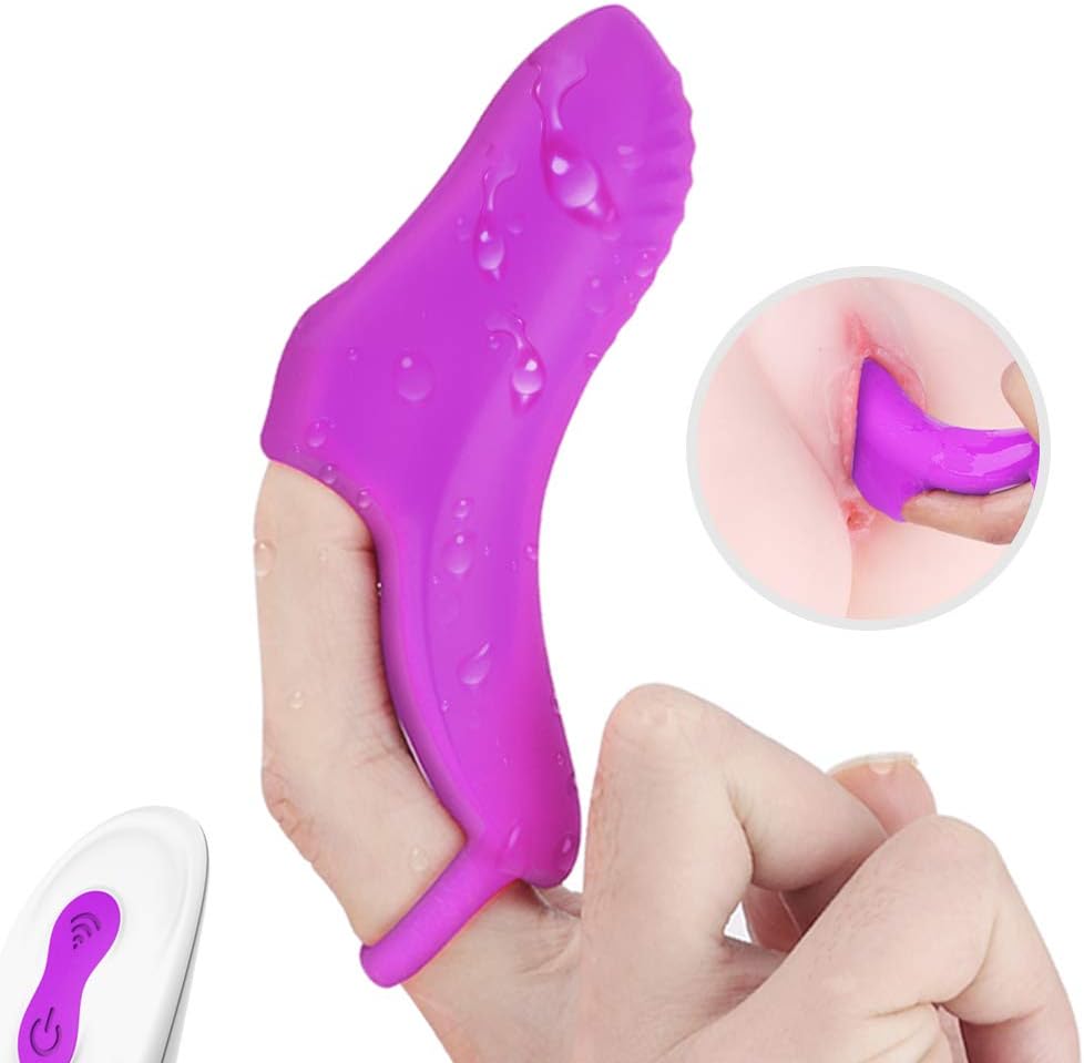 Portable Mini Finger Vibrantor Cliotral Thrusting Massage Kit - Multi Powerful Vibraing Modes - Wireless Remote Control - Soft and Skin-Like Silicone - USB Rechargeable - 100% Waterproof (Purple)