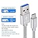 USB Type C Cable,Snowkids USB C To USB 3.0(6.6 Feet) Nylon Braided Cable Fast Charger for Samsung Galaxy S8 S9 Plus Note 8,LG G5 V20 V30,Nexus 6P 5X,Macbook Pro,Google Pixel 2 XL Moto Z2(2Pack,Silver)