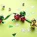 Shappy 208 Pieces Craft Bells Christmas Jingle Bells with Golden Silk Thread for Holiday Festival Party Decoration, 10, 15, 20, 25 mm, Assorted Colors
