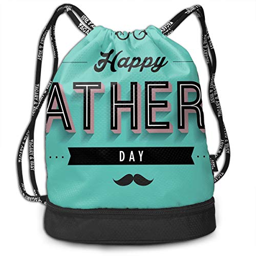 Address Verb Drawstring Backpack with Pocket Multifunctional Sturdy Father's Day Sackpack Sports Gym Shoulder String Bags