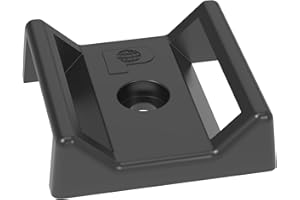 Panduit ABMT-S6-C20 Tak-Ty Hook and Loop Cable Tie Mount, Nylon 6.6, 6 Screw Mounting Method, Black (Pack of 100)