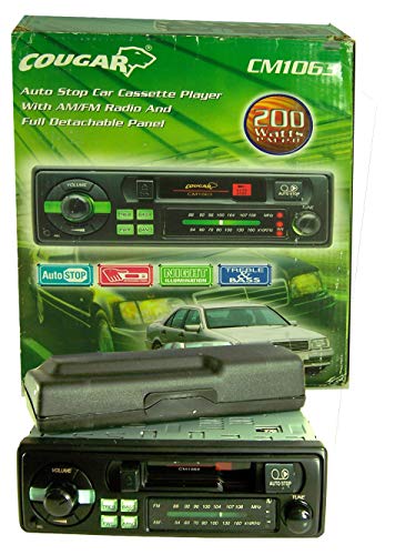 Cougar Auto Stop Car Cassette Player with AM/FM & Full Detachable Panel