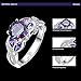 BONLAVIE 3.6ct Women's Round Created Rainbow Topaz Ring Bezel Setting Marquise Fashion Statement Ring 925 Sterling Silver Engagement Rings for Women Best Gift for Mother and Grandma Size 5-10