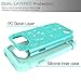 LeYi for Galaxy S6 Active Glitter Case with Tempered Glass Screen Protector [2 Pack], Cute Girls Women Dual Layer Protective Phone Case for Samsung Galaxy S6 Active SM-G890 Mint (Not Fit Galaxy S6)