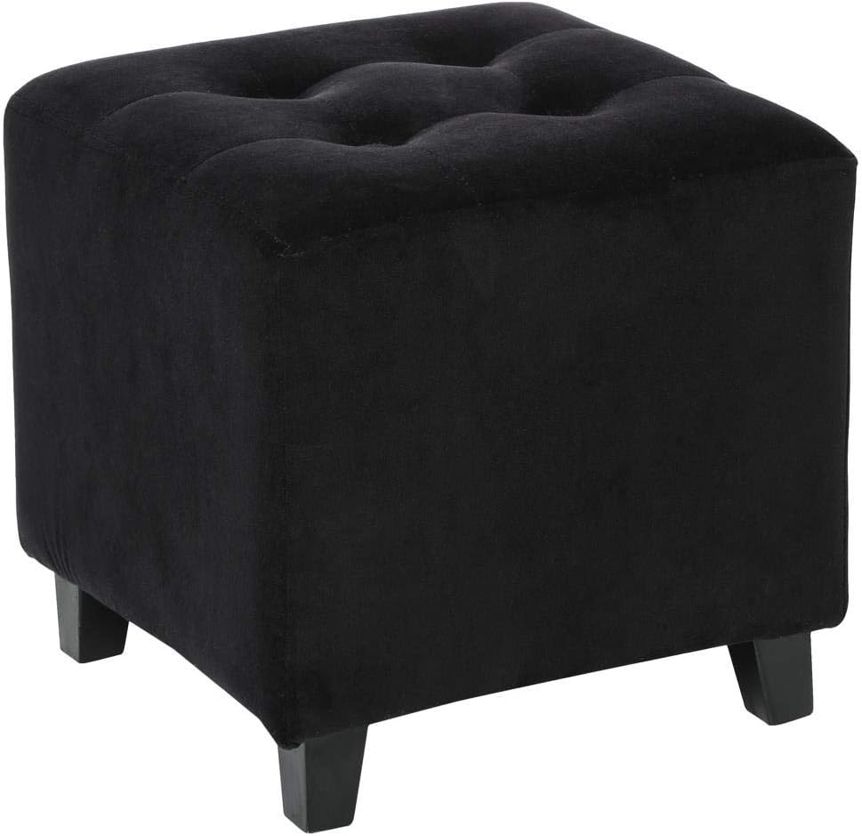 Pouf quadrato Effetto velluto Colore NERO Amazon.it Casa e cucina