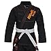 Hawk Brazilian Jiu Jitsu Suit BJJ Gi Kimonos BJJ Uniform Preshrunk Pearl Weave Fabric, with Free White Belt A1 Black