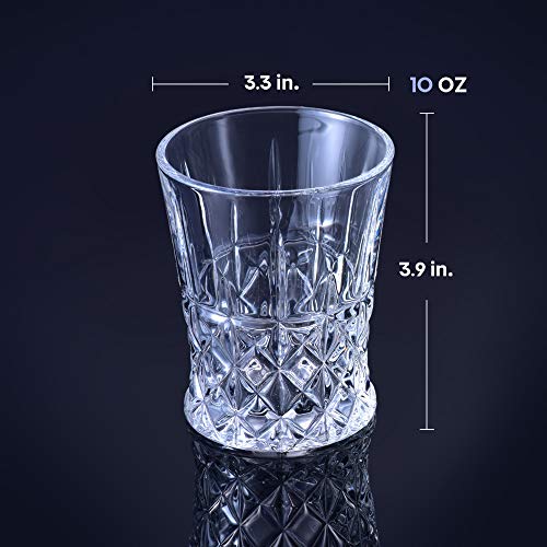 Whiskey Glasses SET OF 4 - Lead Free Glass set Cups and Tasting Tumblers for drinking Scotch, Bourbon. Irish whiskey, Brandy - Luxury Gifts for Men Women