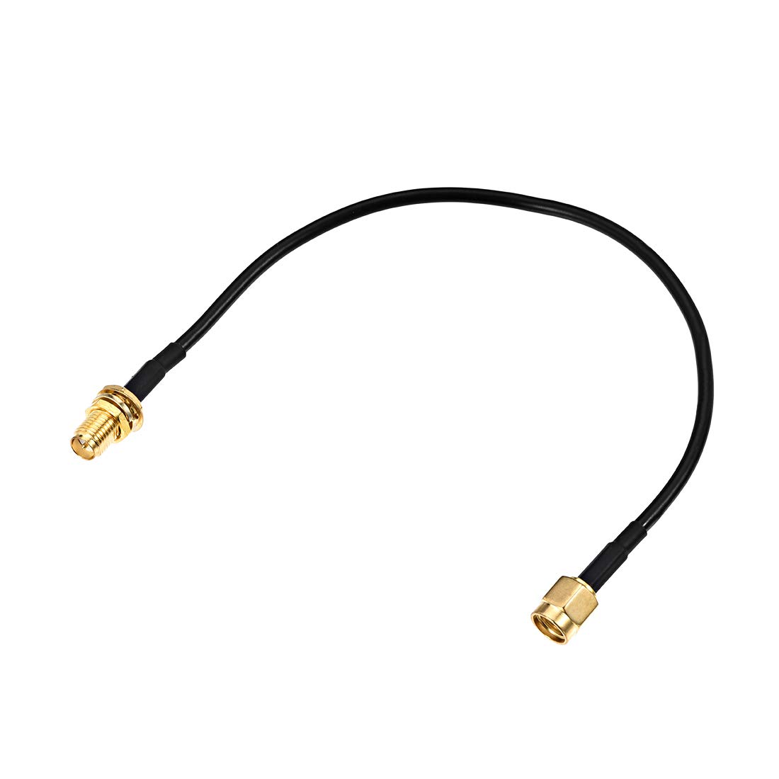 sourcing map Antenna Extension Cable RP-SMA Male to RP-SMA Female Bulkhead Low Loss RG174 8 Inch
