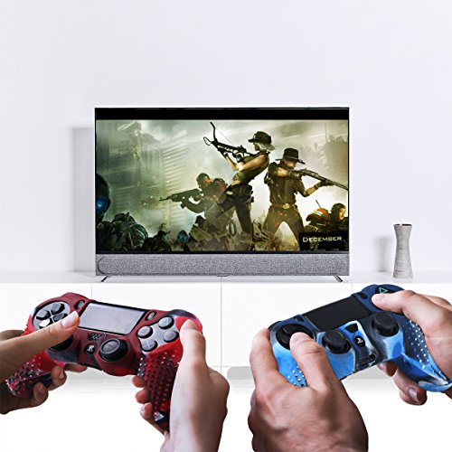 Silicone Skin for PS4 Controller - Anti-slip Covers for DualShock 4 - Anti-slip Protector Case Set for Sony PS4, PS4 Slim, PS4 Pro 2 Controller Skin with 8 Thumb Grips - Thumbnail 7