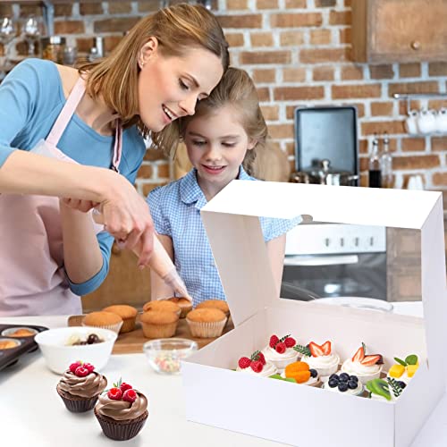 VGOODALL 6PCS White Cupcake Boxes, Cupcake Container 12 Count with Window Bakery Boxes Holding 72 Cupcakes Pastry Box for Birthday Holiday Party Bakery Supplies