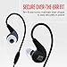 MEE audio M7P Secure-Fit Sports In-Ear Headphones with Mic, Remote, and Universal Volume Control (Black)