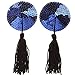 Ayliss® Sequin Lingerie Tassel Breast Bra Stickers Nipple Covers-Blue