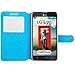Asmyna Embossed Book-Style My Jacket Wallet for LG MS323 Optimus L70 - Retail Packaging - Blue