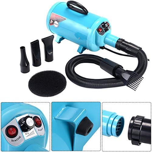 2800W Pet Grooming Dryer Dog Cat Hair Hairdryer Electrodeless Speed w/ 4 Nozzle