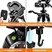 Ideashop Portable Aluminum Camera Tripod Lightweight Compact Travel Cellphone Mount Stand Adjustable Camera Stand Holder with Pan Head Panoramic Quick Release Plate Carry Case for DSLR Camera Gopro
