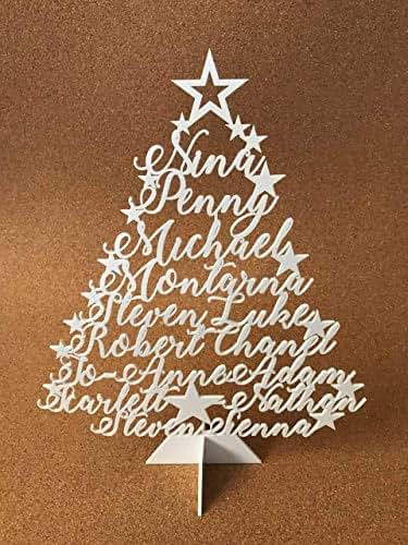 Amazon.com: Make Your Own Personalized Christmas Tree Family Names Stand Name Ornament Laser Cut ...