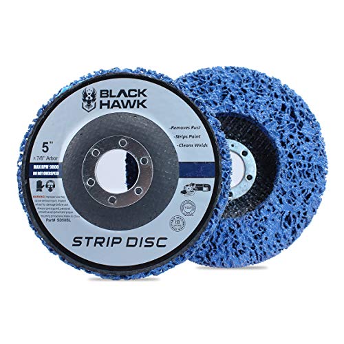 5 Pack - 5" x 7/8" Black Hawk Easy Strip Discs Clean & Remove Paint, Rust and Oxidation - Thumbnail 2