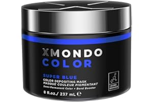 XMONDO Hair Color Super Blue Hair Healing Semi Permanent Color | Vegan Formula with Hyaluronic Acid to Retain Moisture, Vegetable Proteins to Revitalize, and Bond Boosting Technology, 8 Fl Oz 1-Pack