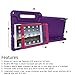 HDE Case for iPad 9.7-inch 2018/2017 Kids Shockproof Bumper Hard Cover Handle Stand w/Built in Screen Protector for New Apple Education iPad 9.7 Inch (6th Gen) / 5th Generation iPad 9.7 Purple Pink