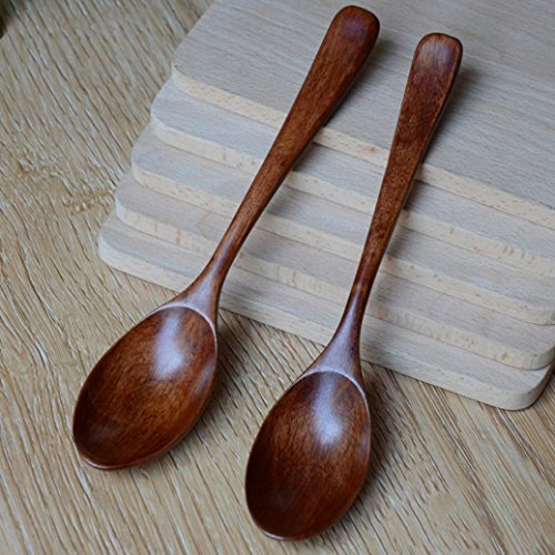LtrottedJ Lot Wooden Spoon, Bamboo Kitchen Cooking Utensil Tool Soup Teaspoon Catering