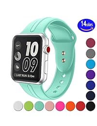 Sundo Apple Watch correa Silicona 38 mm., iWatch Correa de repuesto de muñeca Pulsera correa para Apple Watch Nike + Sport Edition Series 1 y 2 Series 3 S M, M L