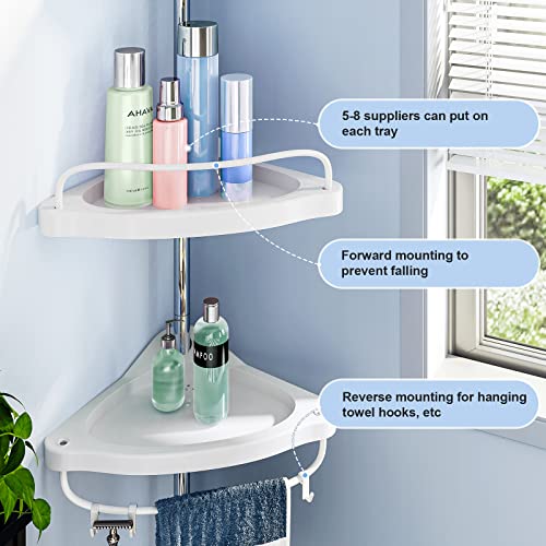 Corner Shower Caddy Tension Pole Rust Proof 4Tier Shampoo Storage