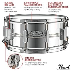 Pearl DuoLuxe 14"x6.5" Chrome-over-Brass Inlaid