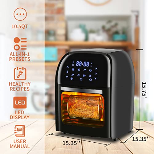 ZAFRO Air Fryer 10.5QT, 8in1 Presets, Oven with Rotisserie Dehydrator