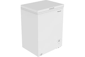 Honeywell 5 Cubic Feet Chest Freezer with Removable Storage Basket, Adjustable Temperature Control, Energy Saving, for Garage, Office, Dorm, or Apartment, white