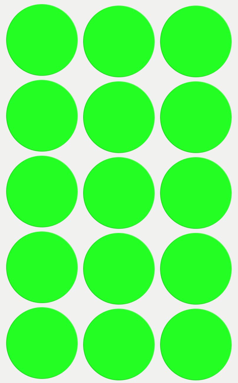 Royal Green Neon Circle Dot Sticker Labels 3cm (30mm) Fluorescent Green 225 Pack