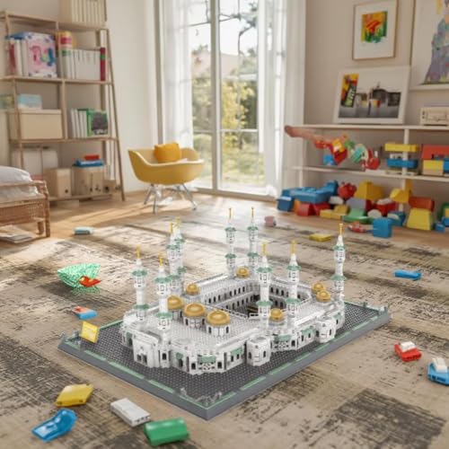 Mecca Mosque Building Blocks Set - 2291 Pieces World-Famous Islamic Architecture Model Kit, Large Micro Construction Set, STEM Educational Toy Gift for Adults & Kids