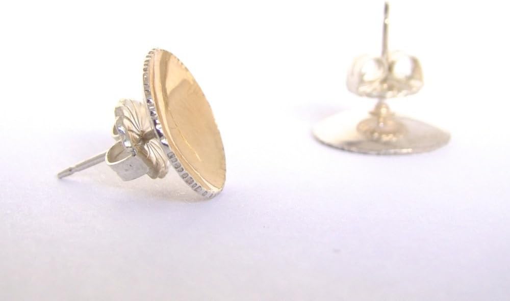 22 Karat and Sterling Silver Zen Pod BiMetal Stud Earrings