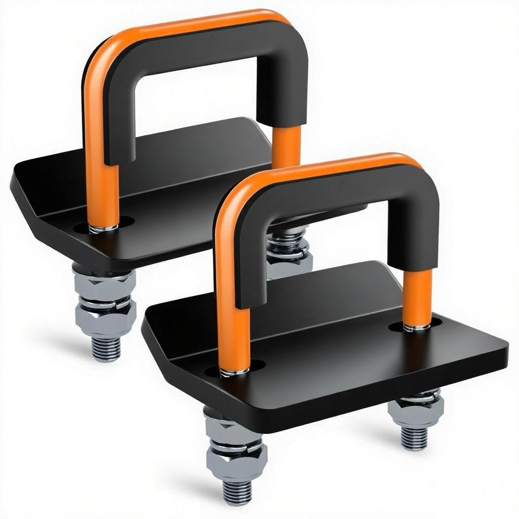 Photo 1 of **PARTIAL SET/ ONLY 1 / SHOWS HEAVY USAGE** Gerguirry Trailer Hitch Tightener Anti Rattle Clamp for 1.25" to 2" Hitch Cargo Carrier Tow Hitch Stabilizer Heavy Duty for Bike Rack, Truck, SUV, RV Accessories, Orange, 2Pcs