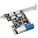QNINE PCI-E to USB 3.0 Card 2-Port, PCI Express USB 3.0 Hub Controller Adapter with USB 3.0 20-Pin Connector - Expand Another Two USB 3.0 Ports for Desktop PC