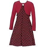 Bonnie Jean Big Girls Red Black Polka Dot Bolero A-Line Christmas Dress 7-16