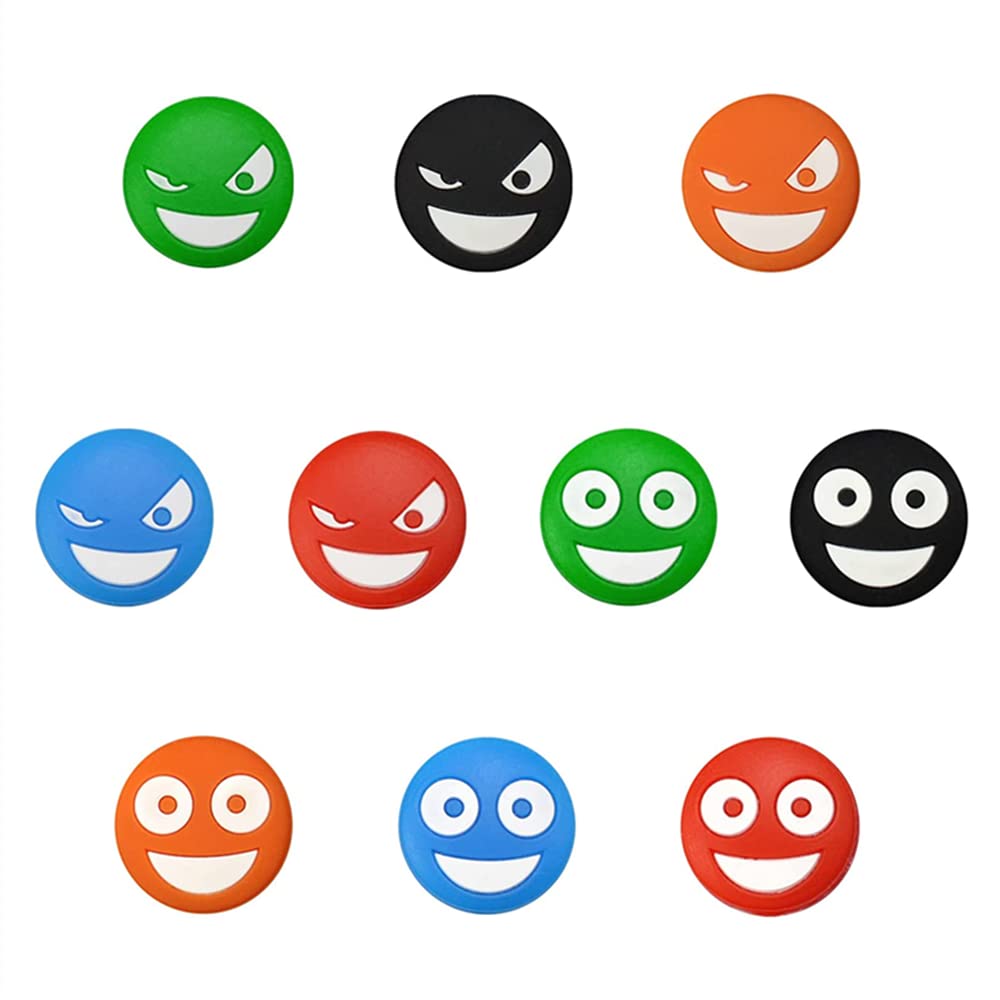 YANWANDEFA 10 PCS Tennis Vibration Dampener Silicone Tennis Shock Absorbers Smile Face Tennis Racket Absorber Tennis Accessories for Men for Tennis Players