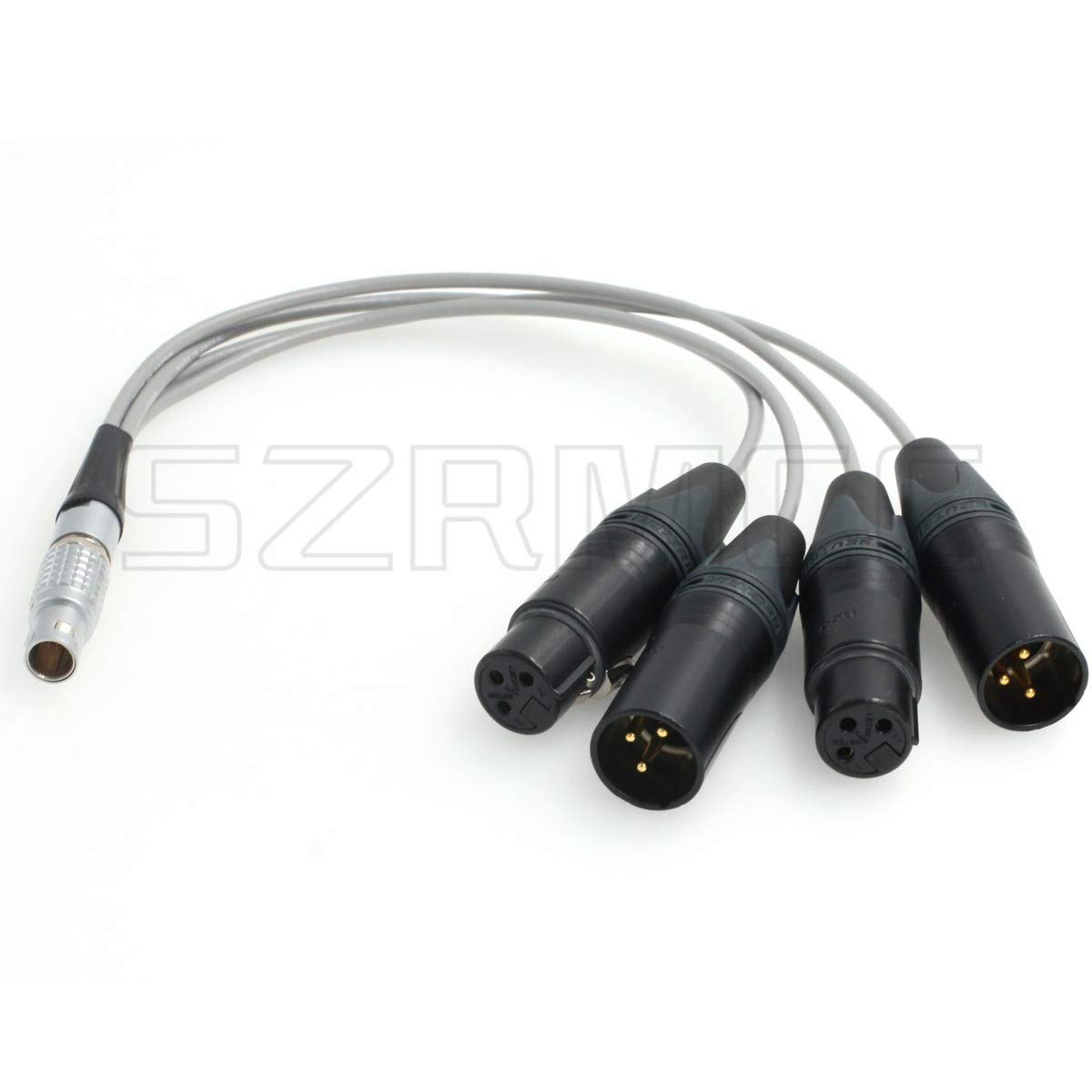 SZRMCC 10 pin to 4X 3 pin XLR Male and Female Mic Audio Output Input Breakout Cable for Atomos Shogun Inferno 7 Monitor Recorder(Straight)