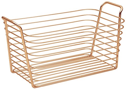 InterDesign Classico Kitchen Pantry Bath Organizer Wire Basket, Medium, Copper