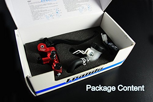 Frando 7NB Motorcycle Hydraulic Clutch Master Cylinder (Red), Piston Dimension: 17mm, 30 Sections Adjustable CNC Lever, Fluid Reservoir Kit