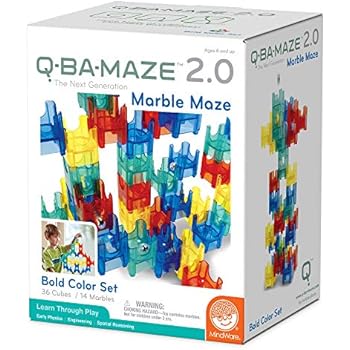 MindWare Q-BA-MAZE marble run: Bold Colors 50+ piece set