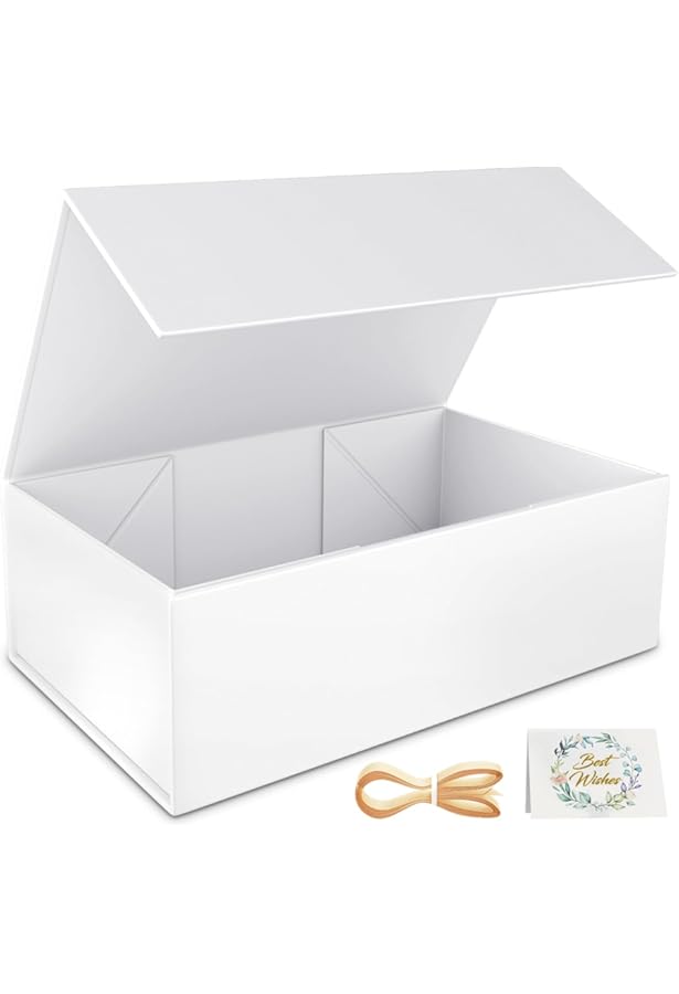 Amazon.com: Rsgift White Gift Box with Lid, 12.9x9.8x4.7 Inches