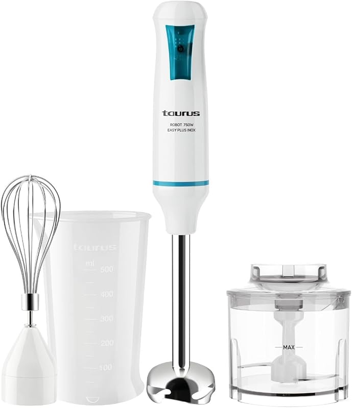 Robot 750 Easy Plus Inox Batidora de Mano 750W, Picadora y Batidor