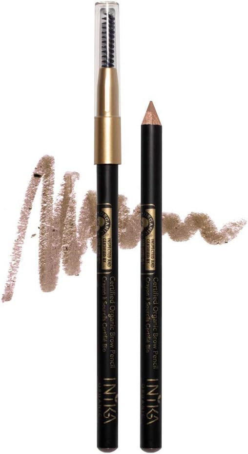 INIKA Certified Organic Brow Pencil, All Natural Make Up Eyebrow Liner, Vegan, Halal, Cruelty Free 1.2 g (Blonde Bombshell)