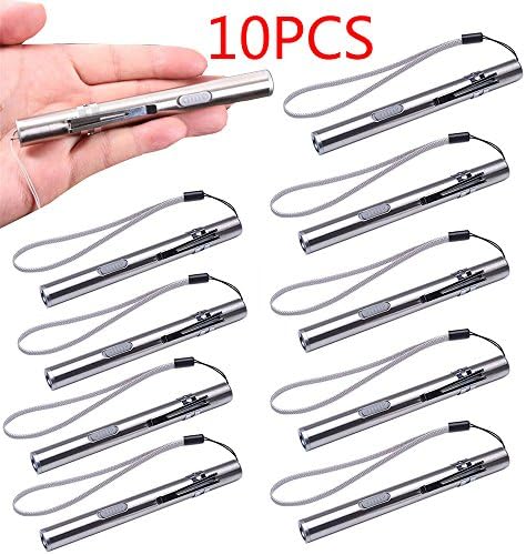 10 PC Portable USB Rechargeable LED Flashlights Waterproof Mini Torch Pocket Lamp + USB Cable