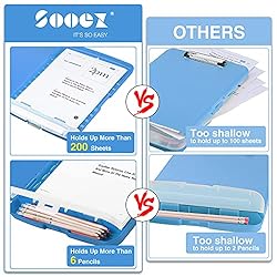 Sooez Clipboard with Storage, High Capacity Nursing