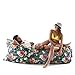 NewNomad inflatable lounge chair, airsofa, inflatable lounger, ideal for music festival and camping, inflatable air lounger (Tropical Forest)