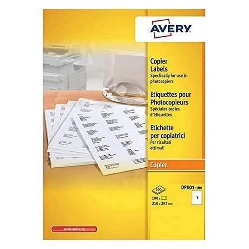 Avery Address Labels for Monochrome Copier 100 Sheets with 1 Label Each in White