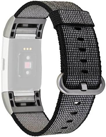 AOKAY Fitbit Charge 2 Nylon Band, Woven Nylon Replacement Band for Fitbit Charge 2 Heart Rate, Small 6''-7.8'', Black