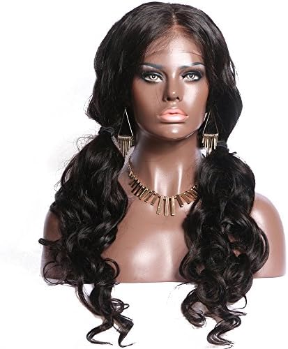 Addcolo Silk Base Full Lace Human Hair Wigs Natural Wave 5x4.5 Inch Silk Top Full Lace Wig For Black Women with Baby Hair Free Part Bleached Knots(Full Lace Wig 14 Inches)