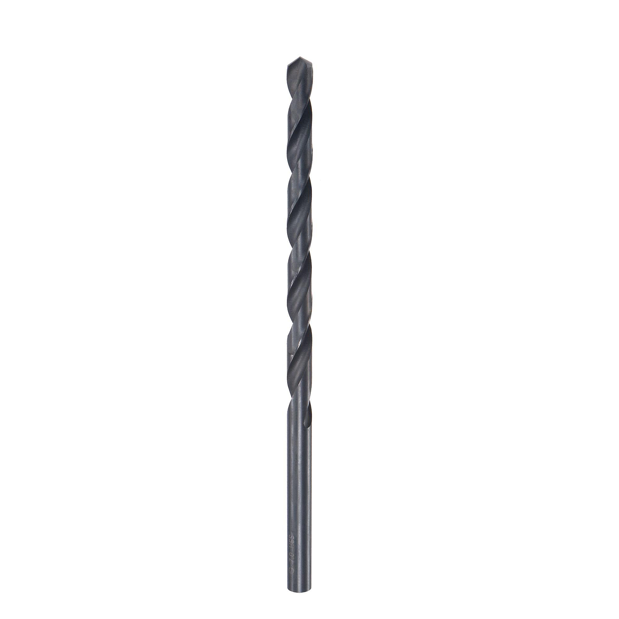 sourcing map High Speed Steel Lengthen Straight Shank Twist Drill Bit Fully Ground Black Oxide 7mm Drill Diameter 155mm Total Length 80mm Drill Bit Length